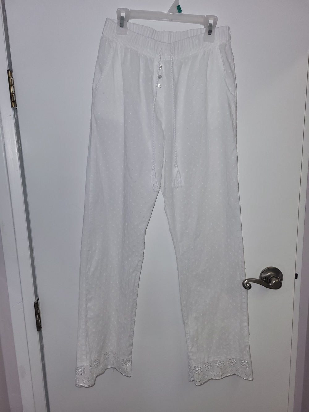 Love To Lounge by Primark Women's White Drawstring Cotton PJ Pants